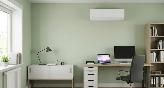 U radnoj sobi ili bilo kojoj drugoj prostoriji, fan coil uređaji mogu da greju i hlade u saradnji sa toplotnom pumpom.